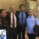Jurors John and Jared pose with Derrick Rose and his attorney, Mark Baute, in the lobby of the federal courthouse in downtown Los Angeles. The jury had cleared Rose in the civil trial earlier in the day. Photo: Diana Moskovitz/Deadspin